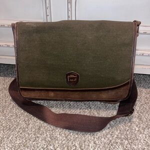 STS Ranchwear Foreman Messenger Military Green Canvas Bag